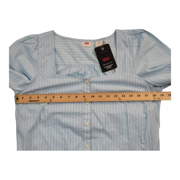 Levi's The Everyday Blouse Standard Fit Stripe Short Sleeve Women's Medium NWT - Picture 10 of 11